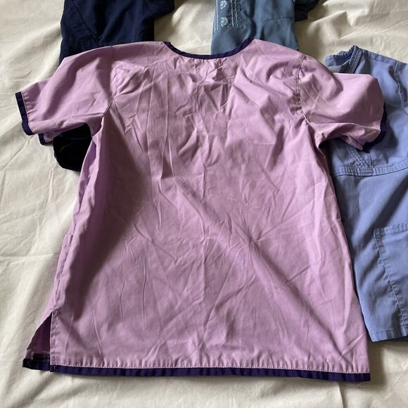 Scrub Tops Greys Anatomy Carharrt Sz XS Medical School Gray Luxe Lot of 5 Nurse - Picture 5 of 12